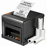 Impresora Térmica 80mm con Auto Cutter & Alarma | 300mm/s USB Bluetooth | Incluye 5 Rollos + Adaptador 58mm | Solo para Windows/Mac | No Compatible con iOS/Android