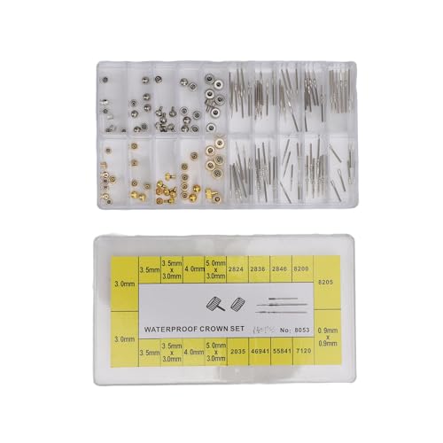 Pongnas Kit de Reparación de Relojes Profesional de 140 Piezas con Coronas de Acero Inoxidable de Cobre y Extensores de Vástago para un Mantenimiento Personalizado del Reloj