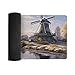 Landscape with A Traditional Windmill Desk Mat Non-Slip Laptop Writing Pad Large Keyboard Mousepad with Rubber Base 23.6