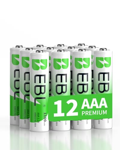 EBL Rechargeable AAA Batteries 1100mAh Ni-MH AAA Rechargeable Batteries 12...