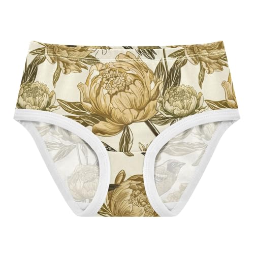 Joisal Toddlers Underwear Floral 2t Cotton Panties Little Girl Aesthetic Kids Undies Briefs Chic Vintage Bird Peonies