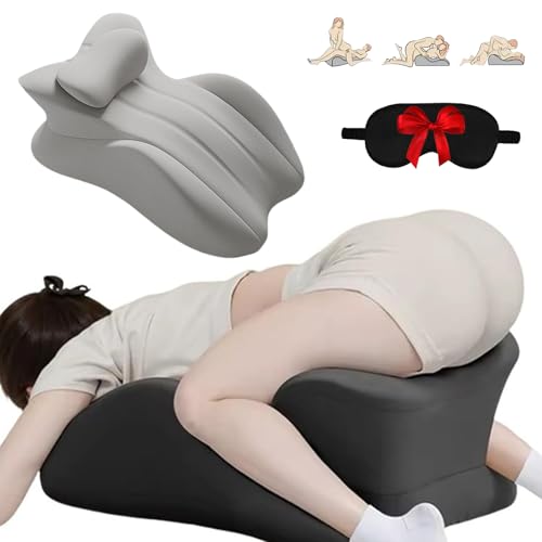 Vireon Sweet Spot Pillow 27 Angle Perfect Position Couples Pillow Perfect Instant Intimacy Pillows Wedge Memory Foam Butt Cushion Provides Waist and Neck Support (Grey)