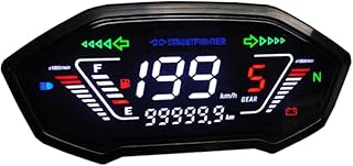 Motorcycle Odometer Universal Motorcycle Digital Speedometer Digital Tachometer Dashboard Instrument Panel Meter LCD Display 10000 RPM