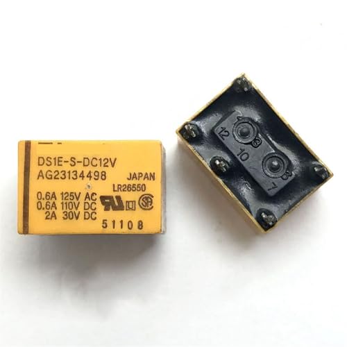 Relé DS1E-M-DC12V miniatura de 5 pines y conmutación de 2A para placas PCB
