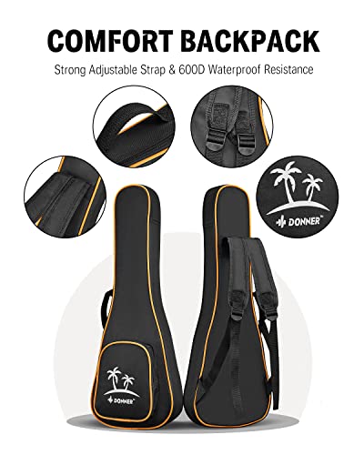 Image of Donner Tenor Ukulele Mahogany Professional 26 inch Ukelele Starter Bundle Kit with Free Online Lesson Gig Bag Strap Nylon String Tuner Picks Cloth DUT-1 Ukalalee Set
