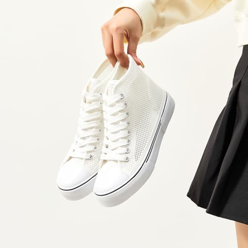 Image of hash bubbie High Top Canvas Sneakers Fashion Walking Shoes | high tops non slip on walking breathable casual comfortable lace up tennis shoes
