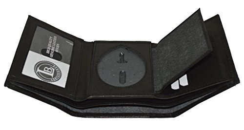 Mens Leather Wallet Sheriff Officer Police Shield Fire Security Id Holder New !4