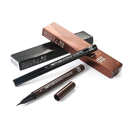 JewelryWe Delineador Líquido Negro y Marrón Waterproof Pack 2 miniatura 4