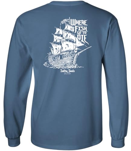 SALTY JOES Men's Graphic Long Sleeve Cotton Tees in Regular, Big & Tall