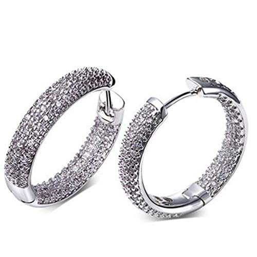 QMM earring Pendant earrings sPremium Fashion Hoop Earrings for Women Rhodium Or Gold-Color Cubic Aretes Jewelry Girl Accessories Unique Party,A