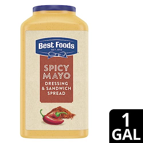 Best Foods Spicy Mayonnaise, 1 Gallon Jar, Condiment For Sandwiches, Salads, Mayo Made With 100% Cage Free Eggs, Gluten Free, Vegetarian, Kosher, 1 Gallon, 128 Oz (Pack Of 1) #TOP1