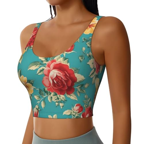 Camiseta deportiva sin mangas Mexpekil ligera y transpirable con estampado floral de verano 2