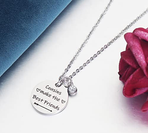 Cousins Birthstone Necklace Gift Cousins Make the Best Friend Engraved Pendant with Message Card Birthday Gift for Cousin Best Friend Sister2
