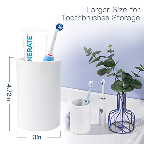 Toothbrush Holders Cup, Ulg Organic Natural Materials Diatomite Tooth Brush Holder, Fast Drying Material, Electric Tooth Brush Cup Holder & Organizer, Tooth Brush Organizer Cup For Bathroom, White #TOP3