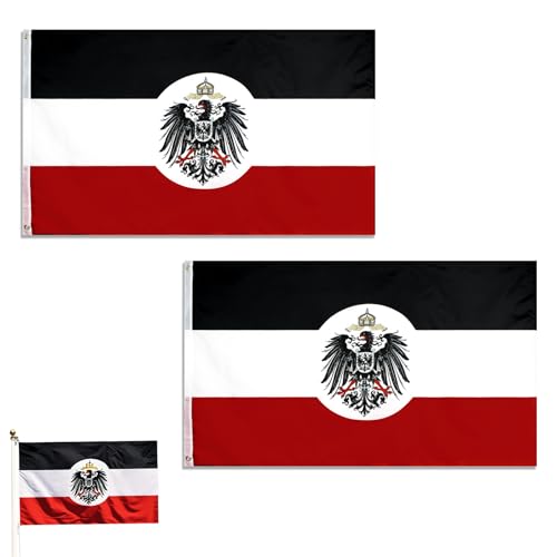 2 Pièces Drapeau Allemagne, Avec Aigle Résistant Aux Intempéries Blanc Allemagne Ancien Colonial Aigle Flag Drapeau Allemand Avec Aigle À Hisser 150 X 90 Cm Adapté Activités De Plein Air