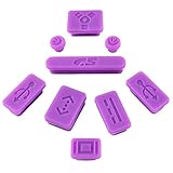 Insten 9-pieces Anti-dust Silicone Plug Cup Compatible With Apple MacBook Pro, Purple