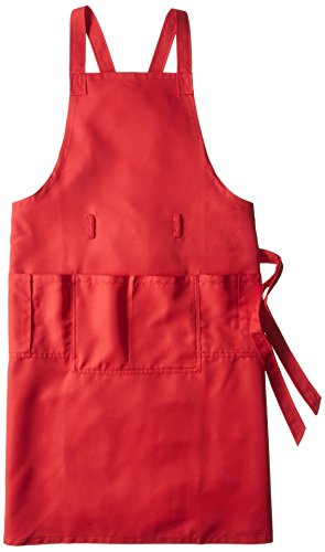 (カゼン)KAZEN 胸当てエプロン AMZ-APK494 AMZ-APK494 07 アカ(APK494-7) L