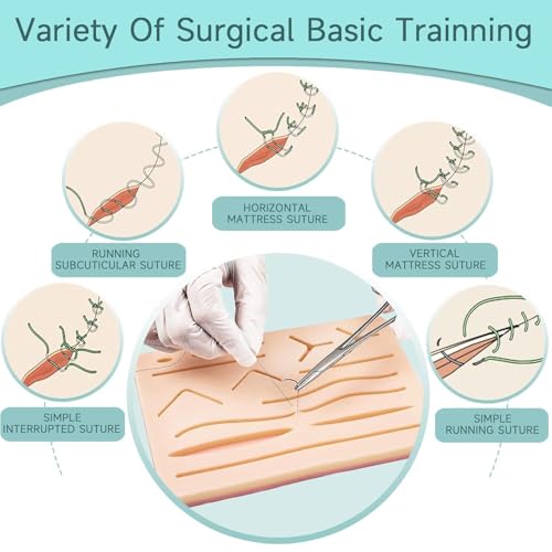 Kit De Sutura Para Estudantes De Medicina-(30 Peças) Com Almofada De Silicone Durável Ferramentas Pr