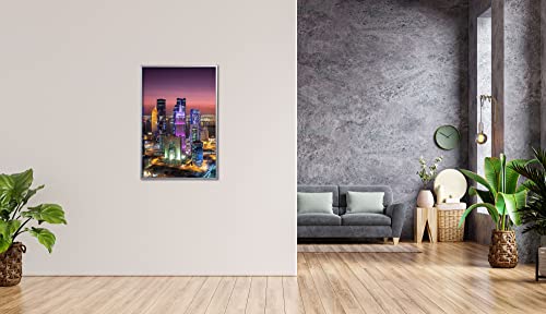 Frameworks 16” X 24” Silver Brushed Aluminum Poster Picture Frame With Plexiglass 1-Pack #TOP7