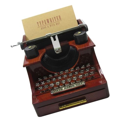 Caja retro en forma de máquina de escribir SHINEOFI con música para hogar 2