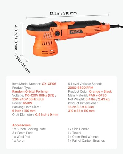 VEVOR Dual Action Polisher Kit