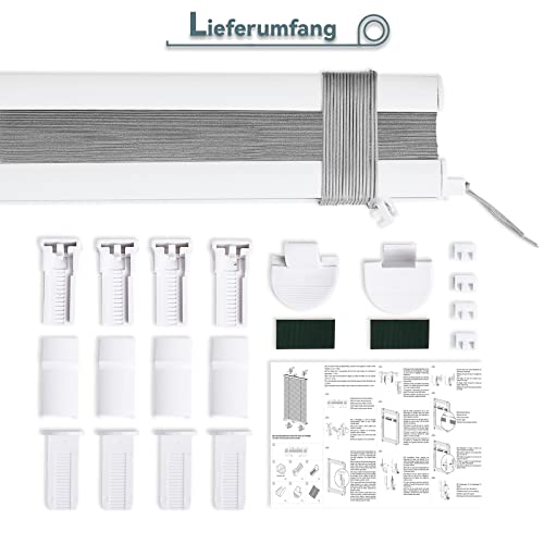 Buseu Plissee Klemmfix ohne Bohren 40x80cm Anthrazit Faltrollo Plisseerollo – Ansicht 7