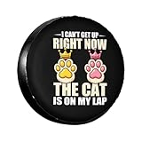 I Can't Get Up Right Now The Cat is On My Lap Premium SUV Tire Covers: Ultimate Wheel Protection Against Corrosion 15in