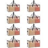 VENO Lot de 8 sacs de déménagement transparents avec fermeture éclair, résistants à l'eau – Sacs de déménagement très résistants pour vêtements, couvertures et couettes – Essentiels de dortoir