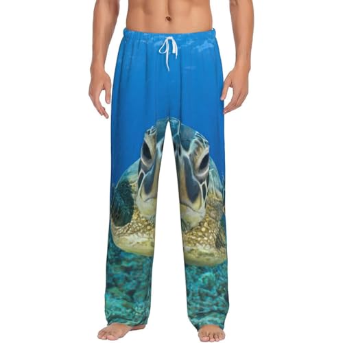 Pantalon de pyjama en flanelle homme chaud et polaire douce vêtement de nuit respirant imprimé