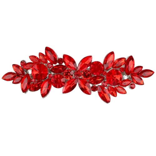 Austrian Crystal Bridal Hair Barrettes, Rhinestones Vintage Hair Clips, Sparkly Glitter Crystal Hairgrip Wedding Hair Headwear Accessories for Women Girls (F)