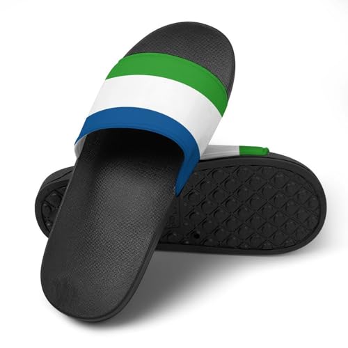 Sierra Leone Flags House Slippers Bedroom Shoes Shower Sandals Bathroom Slides Quick Drying Indoor Slippers 41 (255mm)4