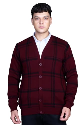 Image of GODFREY V Neck Cardigans for Men - Full Sleeve Woolen Sweater for Man Winter Wear