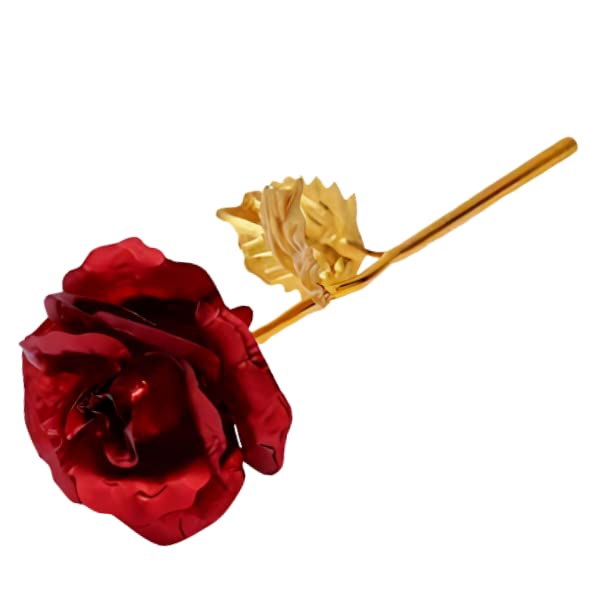 Stylish for Valentines Gift Red Rose Flower with Golden Leaf with Luxury Gift Box with Beautiful Carry Bag Great Gift Idea for Your Wife, Girlfriend Or Husband. (Red Rose).-image-31