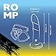 ROMP Piccolo Pegging Kit - 5 Zoll Silikon Strap On Dildo - Verstellbarer Harness Strap On Kit mit nicht-realistischem Saugnapf - P-Punkt & G-Punkt gebogener Dildo - Maschinenwaschbar