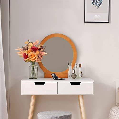 Deemei Artificial Flowers Arrangements Fake Plants Silk Rose Chrysanthemum Flower Fall Floral Wedding Bouquet For Bridal Bridesmaid Rustic Home Table Centerpieces(Orange) #TOP6