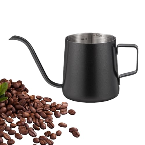 Drip Coffee Pour Over Kettle, 250ml Stainless Steel Gooseneck Spout Coffee Pot with Scale, Hand Drip...