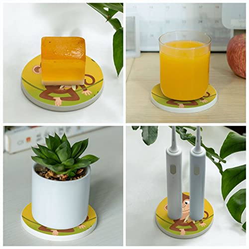 Dessous de verre ronds en diatomite absorbants pour table et bureau