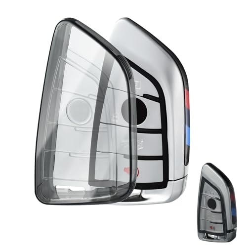 OFFCURVE Coque Cle Transparent Couvre Clé Cache Clef, Etui a Cles Étui à Clés Voiture pour BMW Series 1/2/3/4/5/6/7/8 X1 X2 X3 X4 X5 X6 X7 X5M X6M