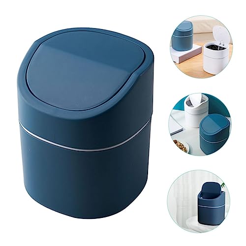 Mini caneca de basura rectangular para escritorio azul miniatura 2