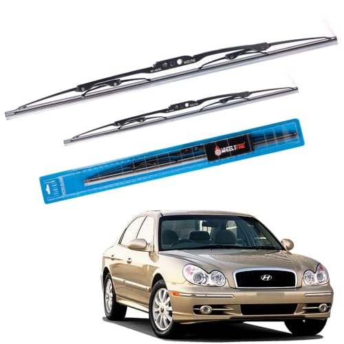 Image of Windshield Car Wiper Blades Metal Frame Water Repellant Cleaning Wiper Blades Refills Best for Hyundai Sonata (Ef) (2001-2006) Dr 22 inch /Pa 20 inch