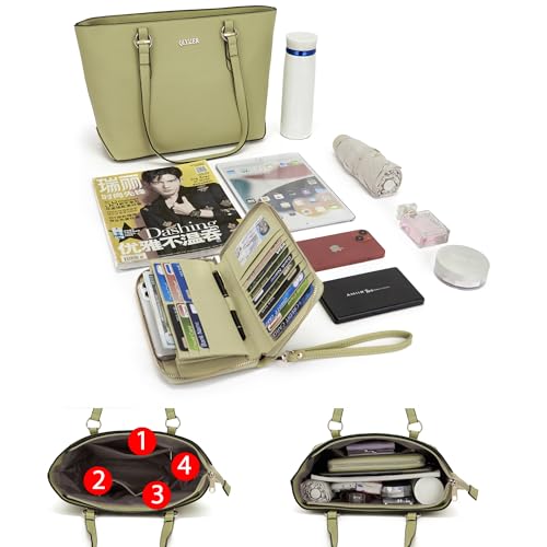 Image of Purses And Wallets Set For Women Work Tote Satchel Handbags Shoulder Bag Top Handle Totes Purse With Matching Wallet