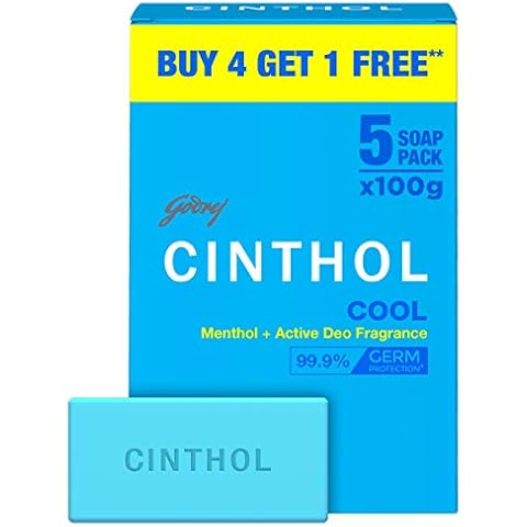 Cinthol Bath Cool Soap, 100g (Pack of 5) (Buy 4 get 1 free) Cover