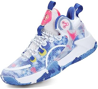 Promenie Men’s Basketball Shoes No-Slip Breathable Outdoor Shoes Fashion Graffiti Training Shoes