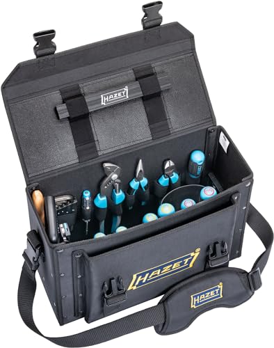 HAZET Werkzeugtasche, Werkzeugkoffer 191T-1/51 mit 51 Werkzeugen, widerstandsfähiges Polyester, bequemer Schultergurt, für Handwerker