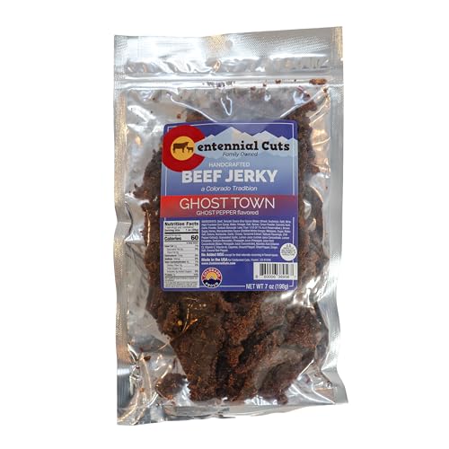 Image of Centennial Cuts Beef Jerky - Ghost Town Ghost Pepper - High Protein, Bold Ghost Pepper Heat - 7 oz Snack