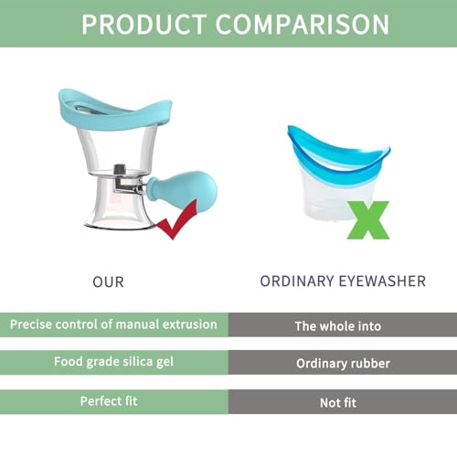 Image of Eye Wash Cup, Squeeze Rinsing Eye Wash Cup For Tired Eyes, Silicone Manual Air Pressure Eye Cleaning Cup for Eye Rinse, Reduce Dust and Cosmetic Irritation