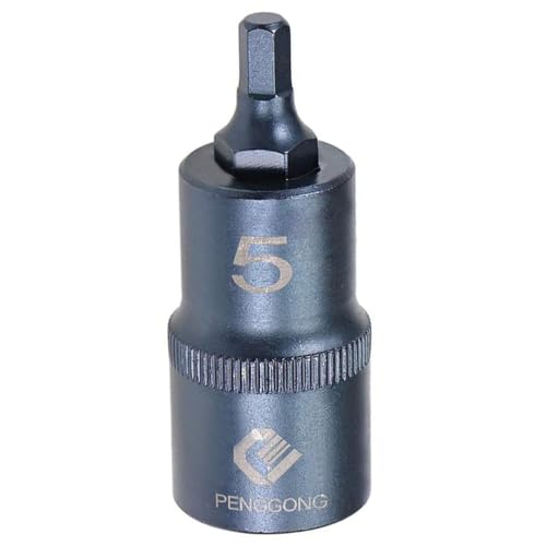 Image of Juttzzei 1/2" Drive x H5 (5mm) Hex Bit Socket, 5mm Allen Key Square Socket, Premium S2 Steel H5 Hex Bit with 2" Length for Torque Wrench, Ratchet Wrench