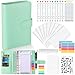 Produktbild Budget PlannerA6 Budget BinderA6 Ringbuchordner Set, 27pcs Ringbuch Geldumschläge mit Klar Plastik Geldumschläge Organizer Binderumschlägen, Budgetblätter, Etikettenaufklebern, Herrscher( Grün)
