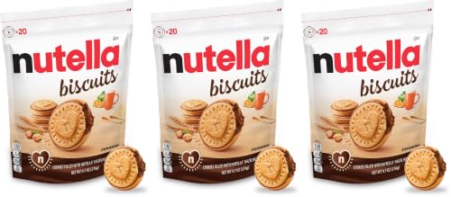 Nutella Biscuits, Hazelnut Spread With Cocoa, Sandwich Cookies, 20-Count Bag (Pack of 3)