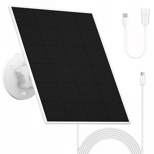 Solarpanel für eufy Kamera 5V 5W Solar Panel für eufyCam 2/2 Pro/2C/2C Pro/3/3C/E/E20/E40/L20/L40/S330 SoloCam E20/E40/S230/Spotlight IP65 Solarmodul-Ladegerät für eufy mit Micro USB und Gummistopfen